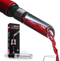 VINABON Wine Aerator - Premium 2024 Wine Aerating Pourer and Wine Air Aerator Decanter Spout for Enhanced Wine Flavor and Bouquet, Includes WineGuide Ebook