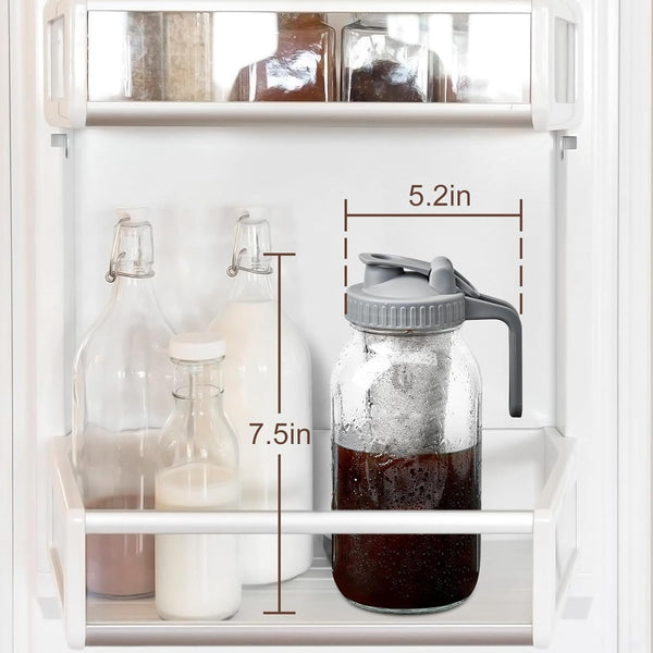 OneDream Cold Brew Coffee Maker - 32oz Grey Stainless Steel Filter Cold Brew Mason Jar, No Leaks Cold Brew Mason Jar Coffee Maker, Easy to Clean Cold Coffee Maker