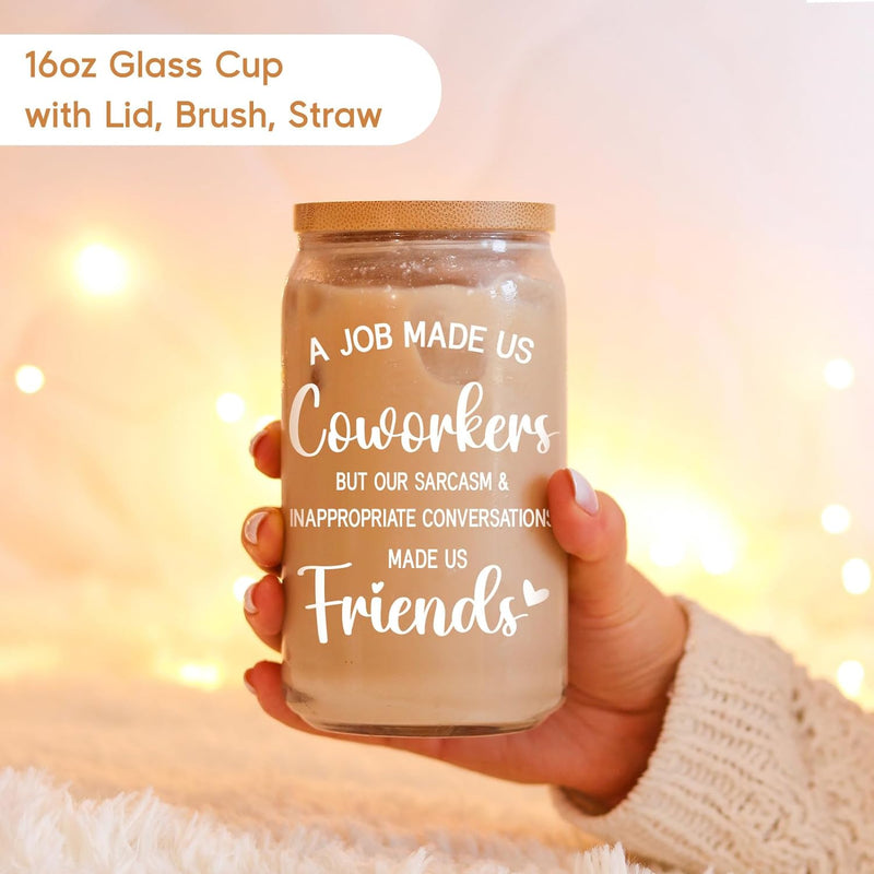 Fairy's Gift Glass Coffee Cup, Coworker Gifts, Birthday Gifts for Women Friendship, Funny Coworker Gifts for Women Men Friend - Office Friendship Gifts, Christmas, Going Away Gift for Coworkers Boss