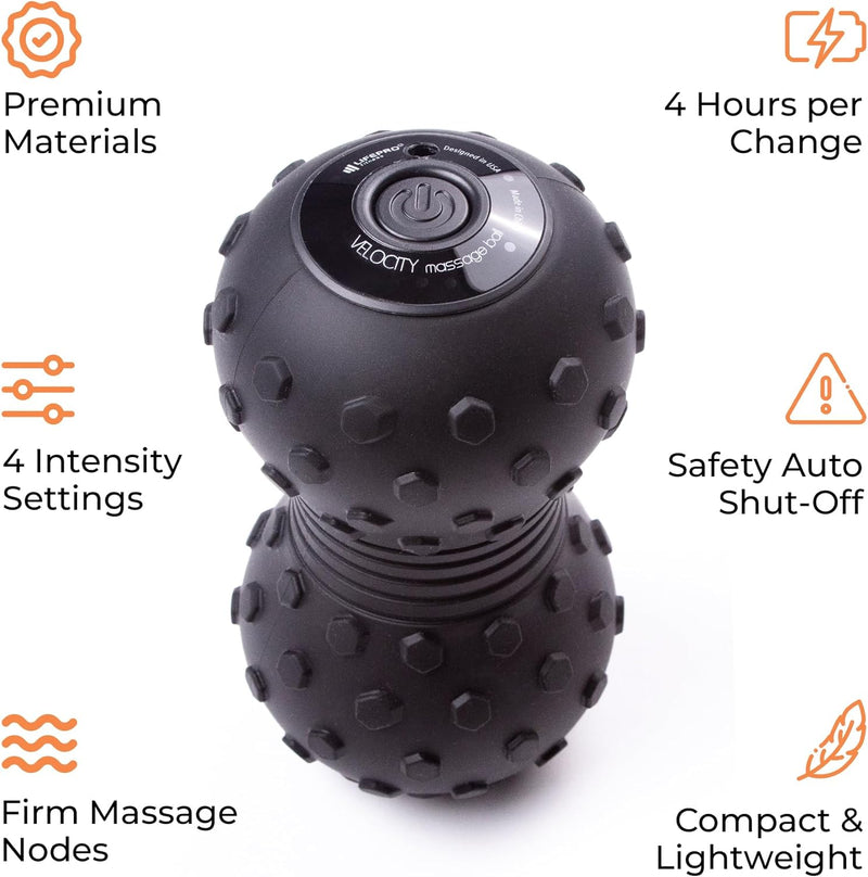 LifePro Vibrating Peanut Massage Ball, Double Lacrosse Massage Ball Foam Roller | Peanut Ball Massager for Spine, Back, Recovery, Mobility, Myofascial Release, Deep Tissue Neck Trigger Point Therapy