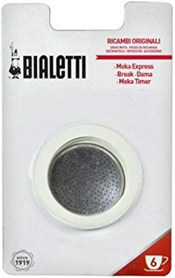 Bialetti Moka Express 6 Cup Replacement Filter and 3 Gaskets , White