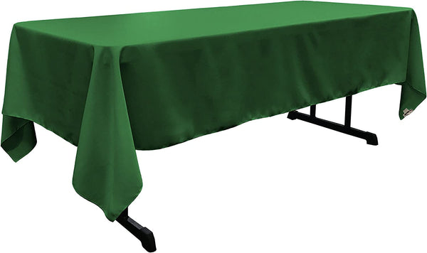 Polyester Poplin Washable Rectangular Tablecloth, Stain and Wrinkle Resistant Table Cover 60X108, Fabric Table Cloth for Dinning, Kitchen, Party, Holiday 60 by 108-Inch, Emerald Green