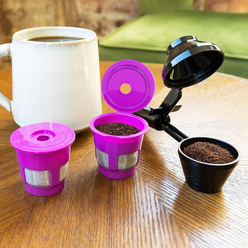 Cafe Fill Value Pack by Perfect Pod - Reusable K Cup Coffee Pod Filters & Scoop, Compatible with Keurig K-Duo, K-Mini, 1.0, 2.0, K-Series and Select Single Cup Coffee Makers