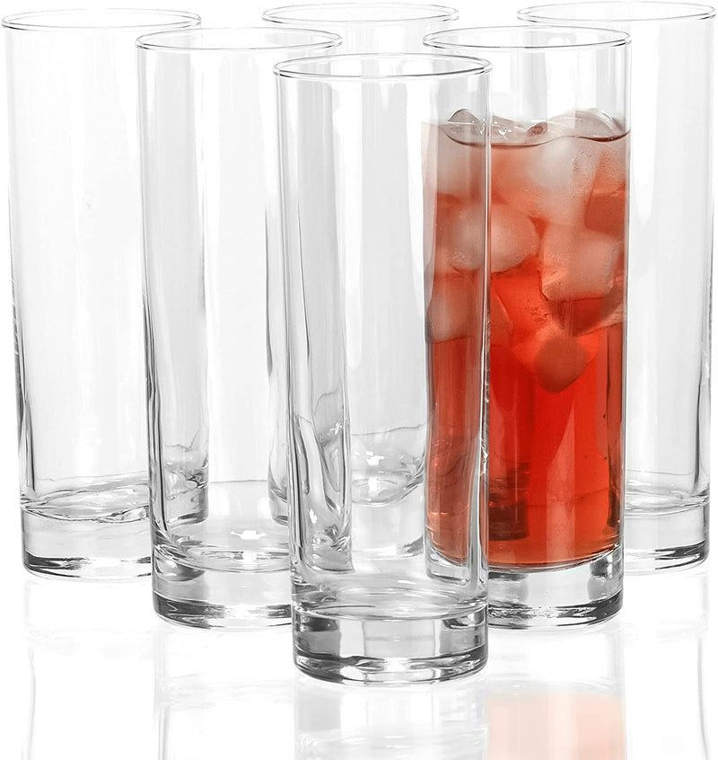 Collins Slim Water Beverage Glasses, 10 Ounce - Set of 6