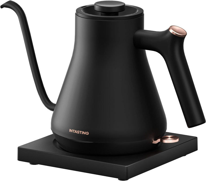 INTASTING Gooseneck Electric Kettle Hot Water Boiler Pour Over Coffee and Tea Kettle Stainless Steel Tea Kettle 0.9L Auto Shut-Off Boil Dry Protection Electric Kettles. Green