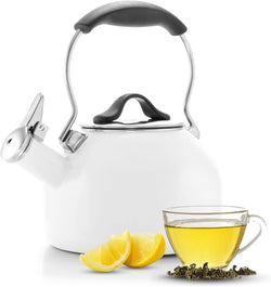 Chantal 1.8 QT Kettle, Oolong Series, Premium Enamel on Carbon Steel, Whistling, Even Heating & Quick Boil (Marigold)