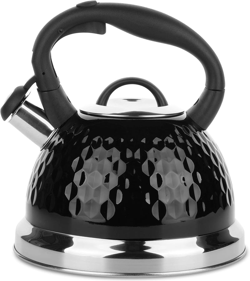 BTaT- Tea Kettle, 2.8 Quart / 3 Liter, Stainless Steel Kettle, Black, Tea Kettle Stovetop, Tea Kettle for Stove Top, Kettle Stovetop, Stove Kettle, Stove Top Kettle