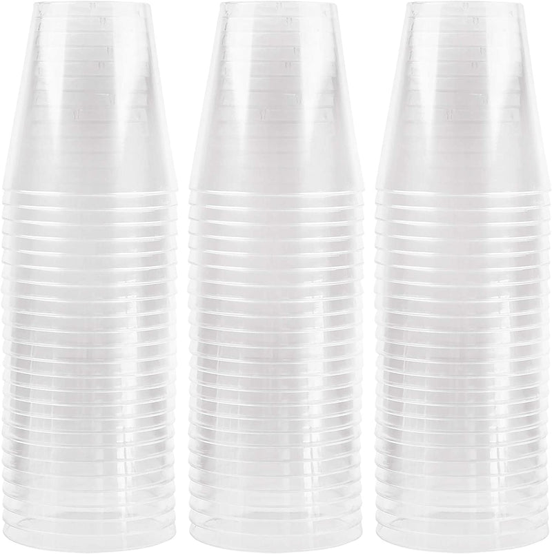 PLASTICPRO 1 oz Shot Glasses Crystal Clear Disposable Hard Plastic Shot Cups - Tumblers, Great for Whiskey, Jello, Shots, Tasting, Sauce, Dips, Samples Pack of 50