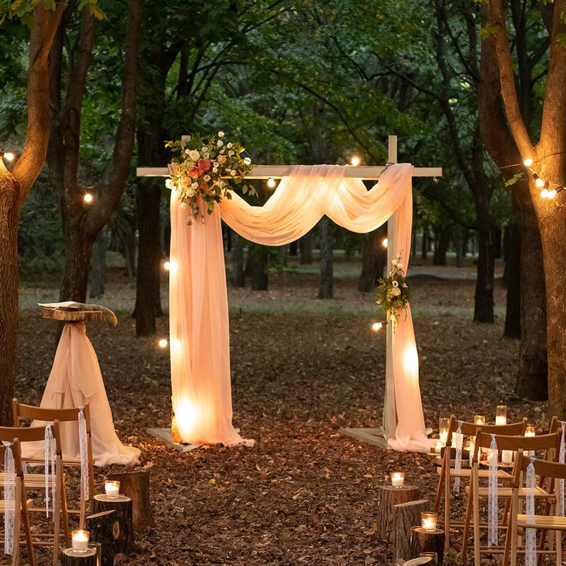 Wooden Wedding Arch with Sturdy Base - Garden Flower Archway for Party Decorations