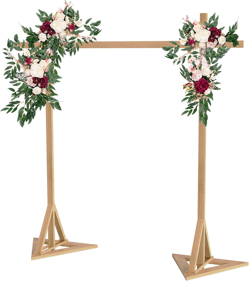 Wooden Wedding Arch with Sturdy Base - Garden Flower Archway for Party Decorations