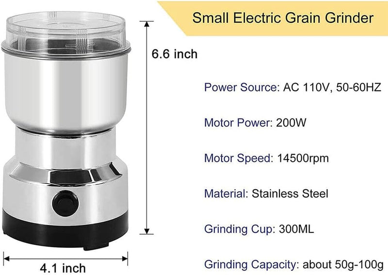 Mini Spice Coffee Grinder Electric 10s Fast Grinding Multifunction Smash Machine Portable Dry Grain Mill Grinder,Household Food Suitable Coffee Beans Grains Seasonings Spices