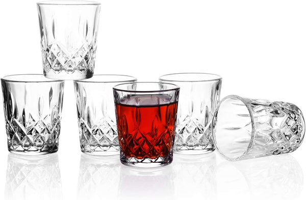 Valeways 1.75oz Mini Shot Glass Set of 6/Clear /Tasting Glasses/Cordial Glasses/Sherry Glasses/Glasses Snifters/Cute Shot Glasses