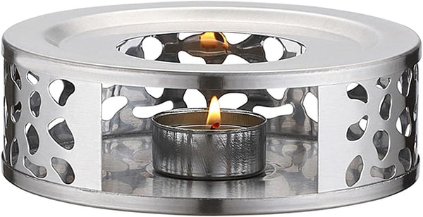 Stainless Steel Teapot Warmer, Metal Teapot Heater with Tealight Holder Stainless Steel Candle Base Coffee Tea Warmer for Glass Teapot, Stainless Steel Teapot, Ceramic Teapot and Other Heatproof Dish