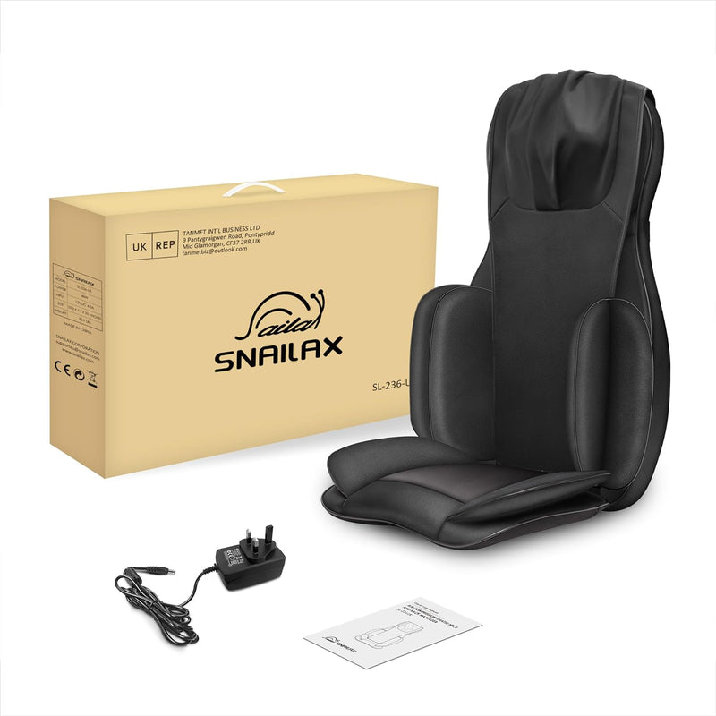 Snailax Full Body Massage Chair Pad -Shiatsu Kneading Seat Portable Neck Back Massager with Heat & Compression for Back and Shoulder