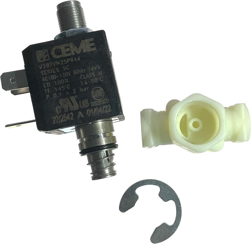 MacMaxe 3 Way Solenoid Valve – CEME V397VN25PR44 – 120V 60Hz – Replacement of OLAB 9200H for Breville Espresso Machines