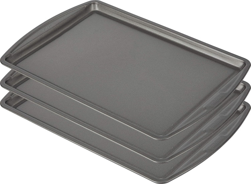 Goodcook Baking Sheet, 13 Inch x 9 Inch, Dark gray - 3 Piece