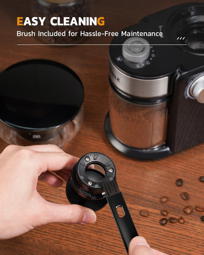 KIDISLE Electric Burr Coffee Grinder 3.0, Automatic Flat Burr Coffee for French Press, Drip Coffee and Espresso, Adjustable Burr Mill with 16 settings, 14 Cup, Black