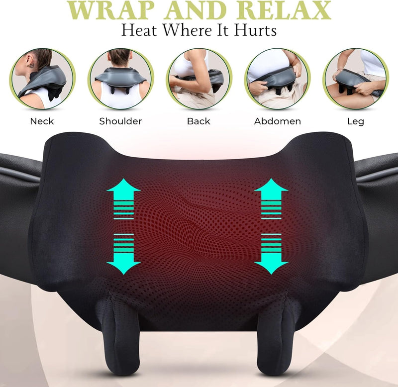 Shiatsu Neck and Back Massager with Soothing Heat - Easily Release Tension with Our Neck and Shoulder Massager - Versatile Neck Massager with Heat - 2 Different Modes with 2 Intensity Each