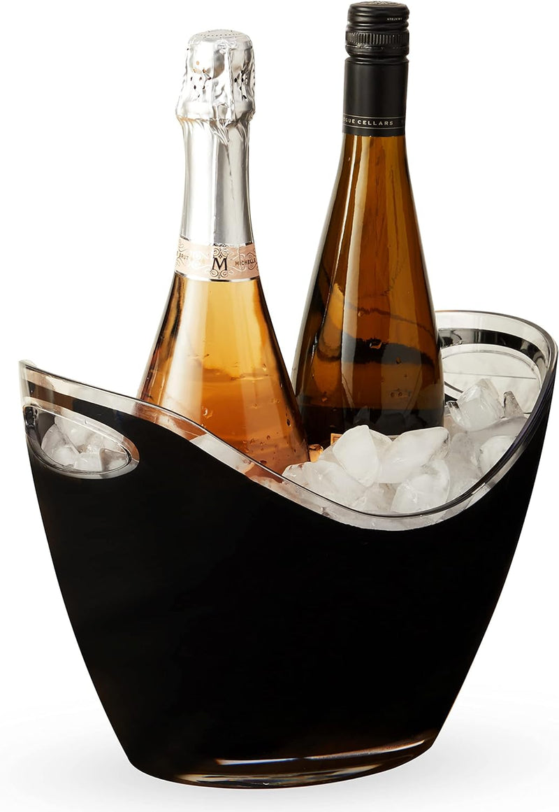 True Chill Clear Ice Bucket, Party tubs for drinks, champagne, Wine, Beer, Soda Acrylic Ice Bucket, 4 Bottle Capacity, 2 Gallon, Clear