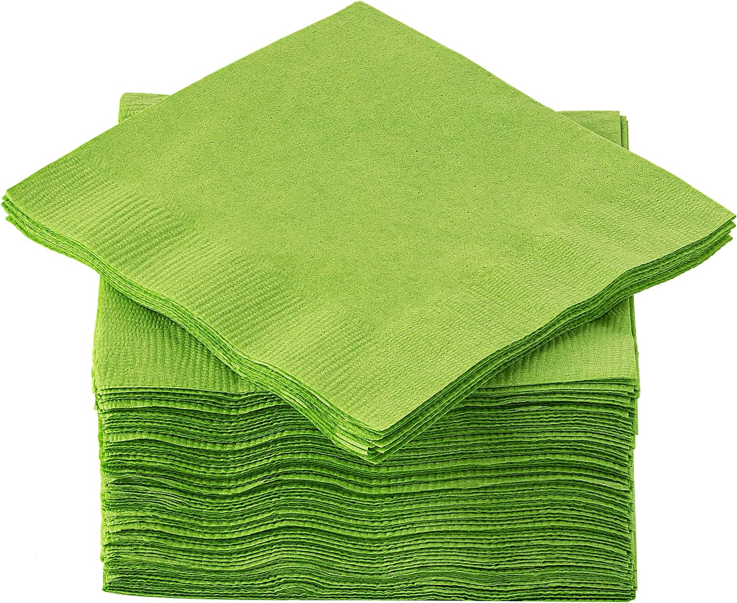 200 Count 2 Ply Plain White Beverage Napkins Disposable Four Fold Cocktails  Paper Napkins 9.8 X 9.8 unfolded for Party and Every Day Use