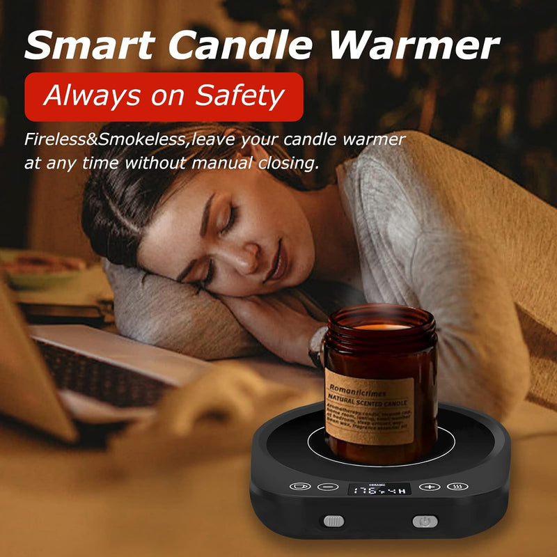 Candle Mug Warmer Electric,Auto On/Off Gravity-Induction Coffee Mug Warmer with 9 Temp Settings,1-9 Timer Candle Melter Warmer Beverage Coffee Warmer Practical Portable Warmer for Home & Office