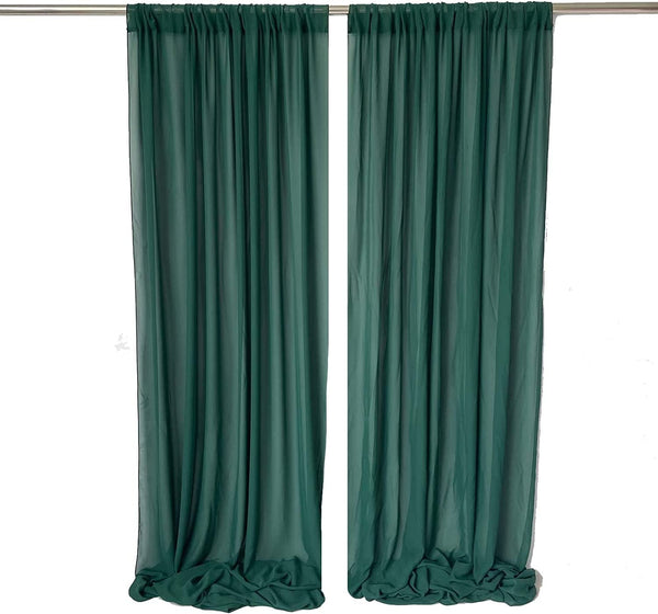 Sheer Chiffon Backdrop Curtains - 10ft x 10ft Emerald Green