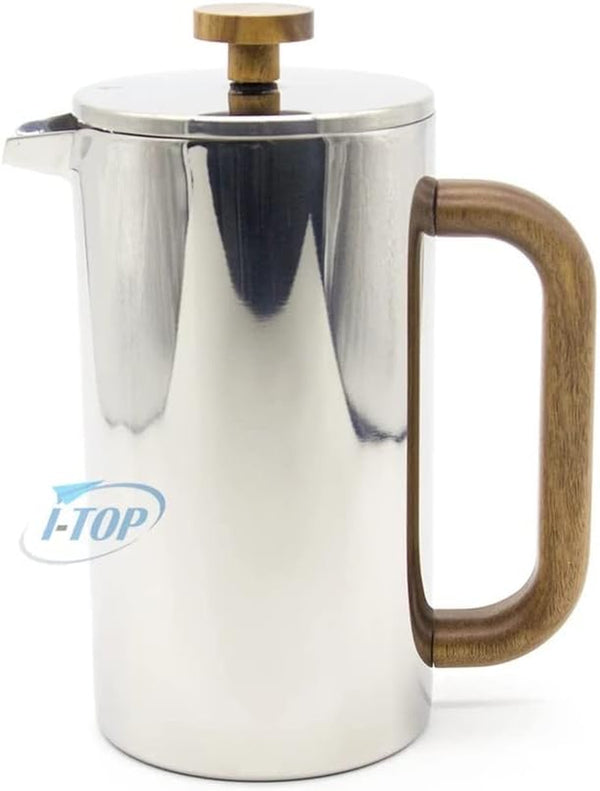 Insulated Double Wall French Press Metal Coffee Pot 1Liter