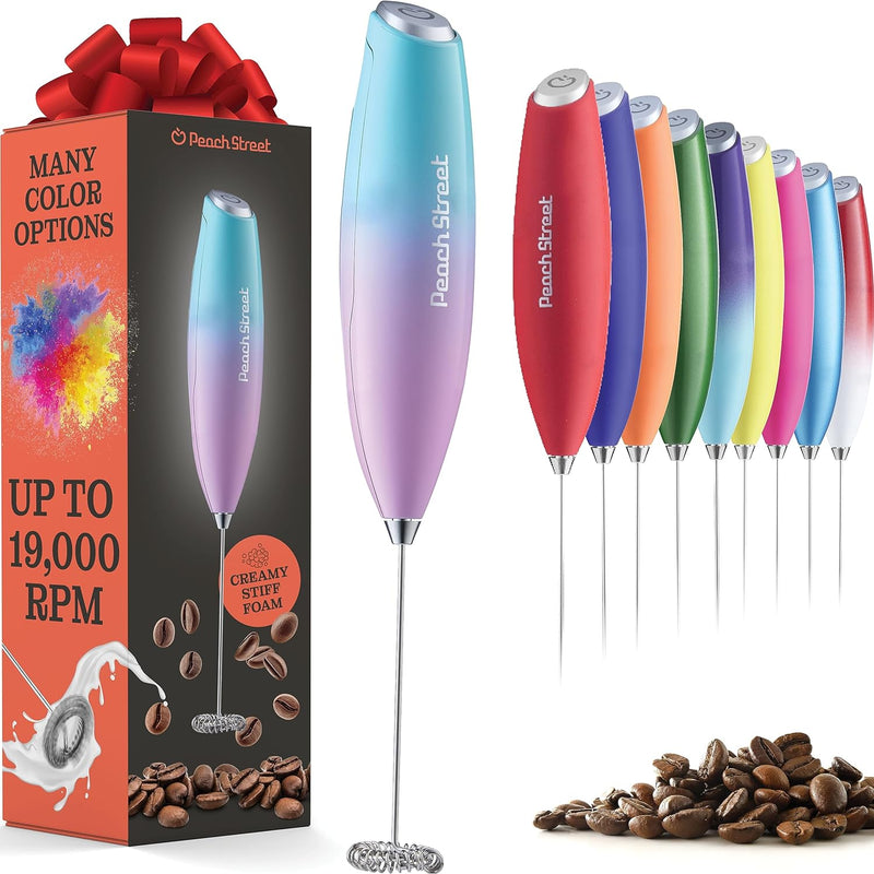 Powerful Handheld Milk Frother, Mini Milk Foamer, Battery Operated (Not included) Stainless Steel Drink Mixer for Coffee, Lattes, Cappuccino, Frappe, Matcha, Hot Chocolate.