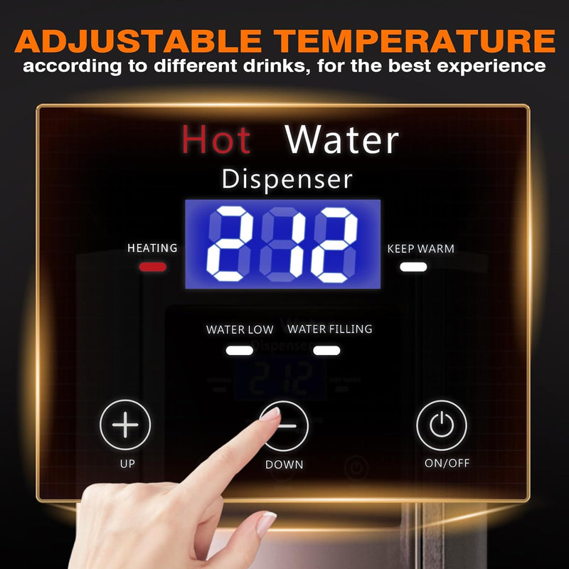 Wantjoin Commercial Hot Water Dispenser with Commercial Plug, Electric Water Boiler Warmer 30L(8 Gallon)/Hour, Hot Water Machine 10L (2.5 Gallon), Instant Heating for Coffee & Milk Tea,1800W