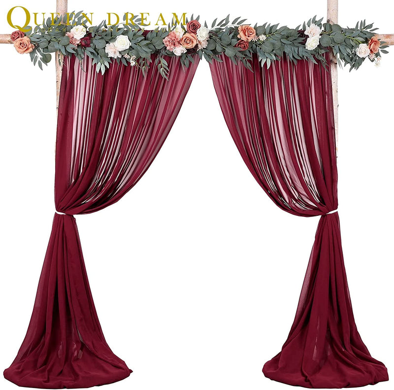 Output Burgundy Chiffon Photo Booth Backdrop - 10x8 for WeddingsParties