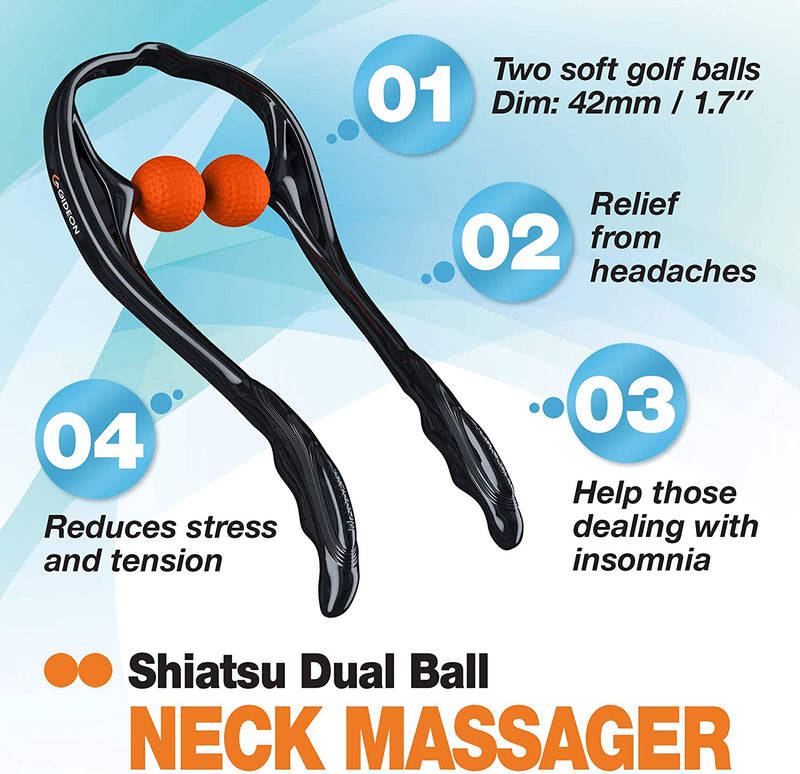 Gideon™ Neck and Shoulder Therapeutic Self-Massage Tool Dual Trigger Point Deep Tissue Massage