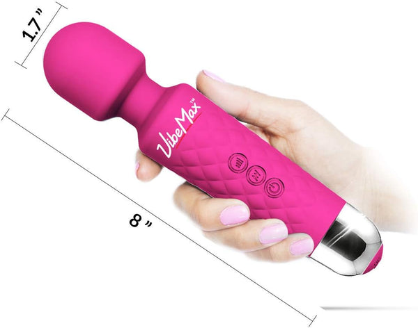 Rechargeable Personal Massager - Powerful Multi Speed Vibration - Whisper Quiet - Waterproof - for Muscle Tension Relief - Pink