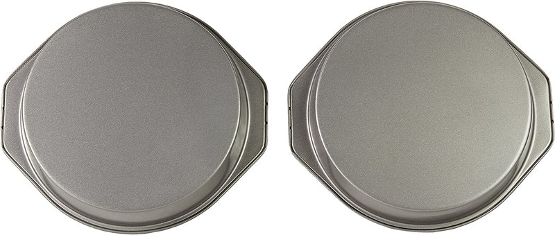 Amazon Basics Nonstick Round Baking Cake Pan, 9 Inch, Set of 2, Gray, 10.7x9.7x1.5cm