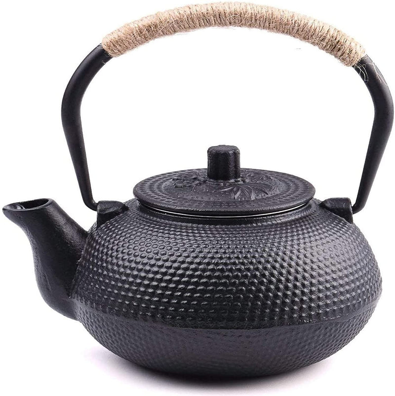 suyika Cast Iron Mat with Rubber Pegs/Feet for Japanese Tea Kettle Cast Iron Teapot Black Trivet 5.3in