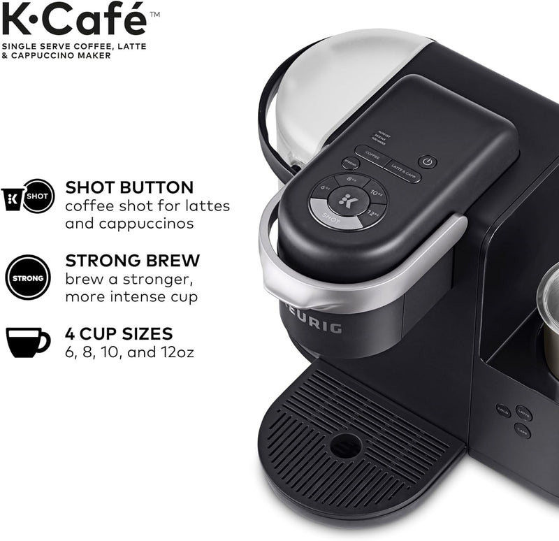 Keurig K-Cafe Single Serve K-Cup Coffee, Latte and Cappuccino Maker, Dark Charcoal