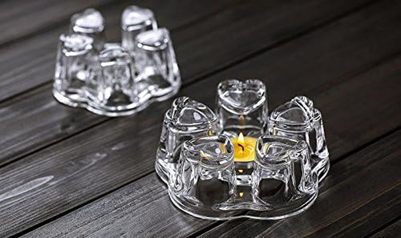 Luxtea Crystal Teapot Heating Base Glass Teapot Warmer In Heart Shape Heat Resistant for Heating Tea or Beverages