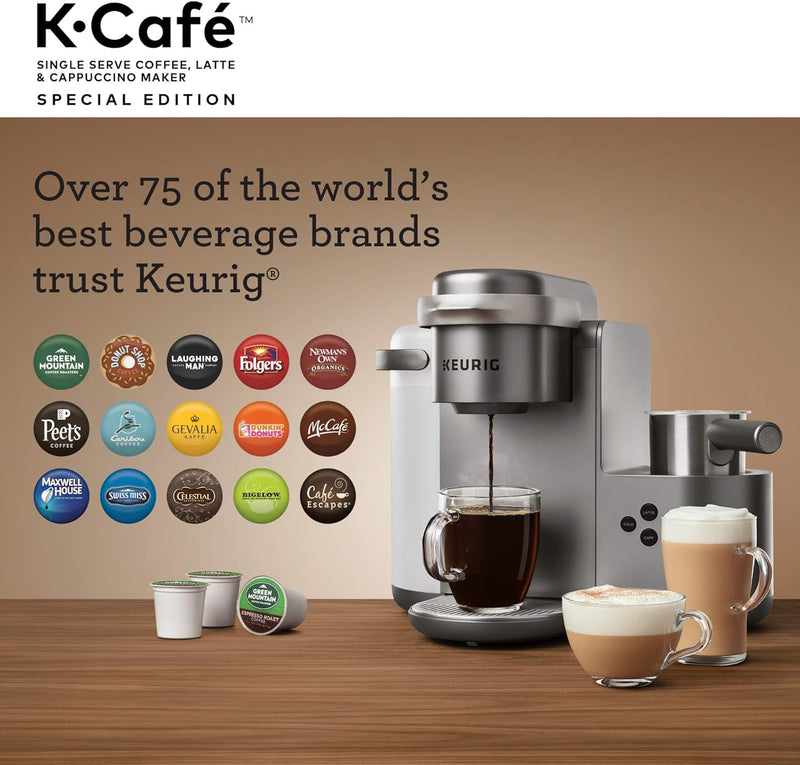 Keurig K-Cafe Special Edition Single Serve K-Cup Pod Coffee, Latte and Cappuccino Maker, Nickel