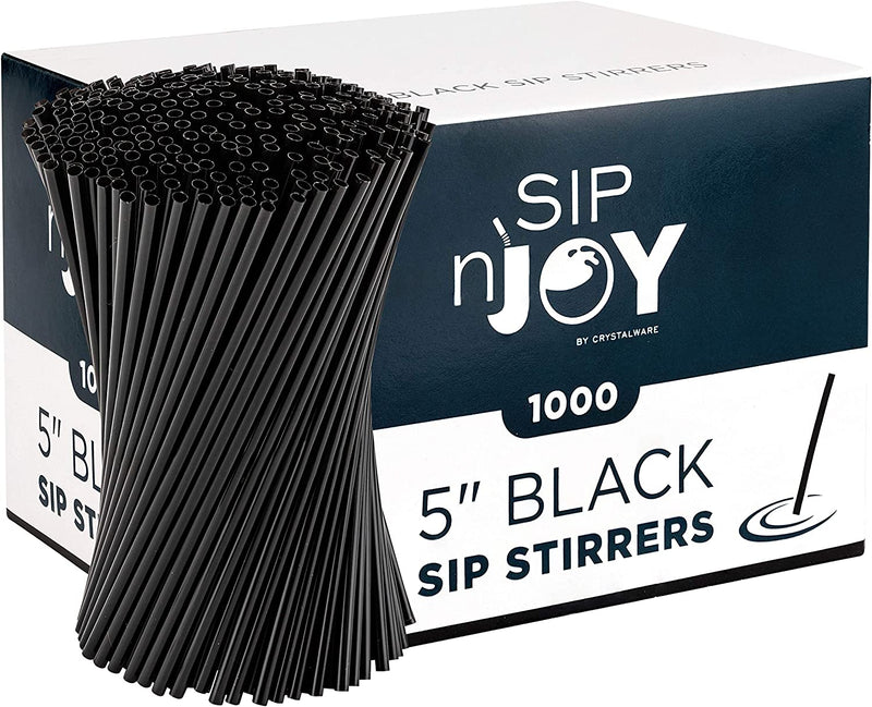 Coffee Stirrers Sticks, Disposable Plastic Drink Stirrer Sticks, 1000 Stirrers, Use It As A Coffee Straws Or A Cocktail Mixers (Black, 5-Inch (Pack of 1)