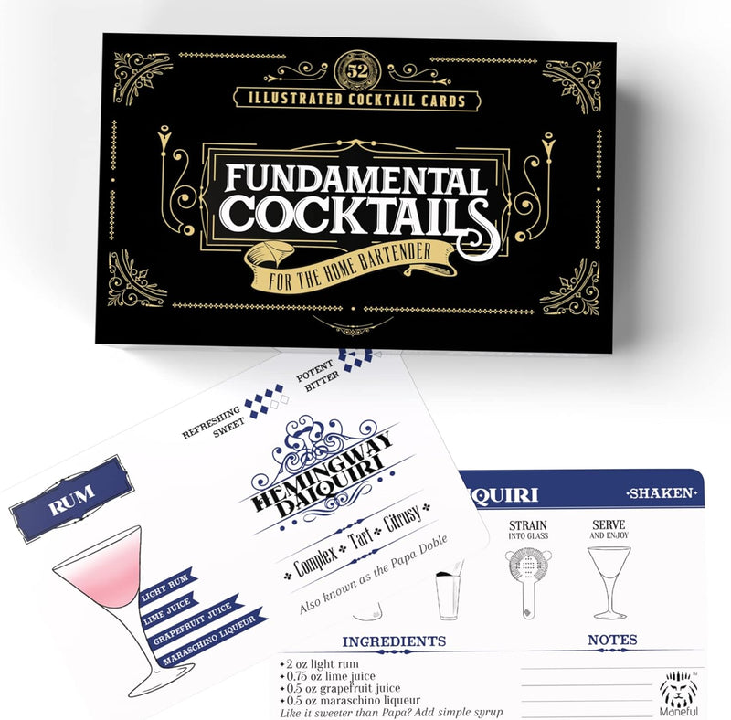 Cocktail Recipe Cards | Fundamental Cocktails for the Home Bartender