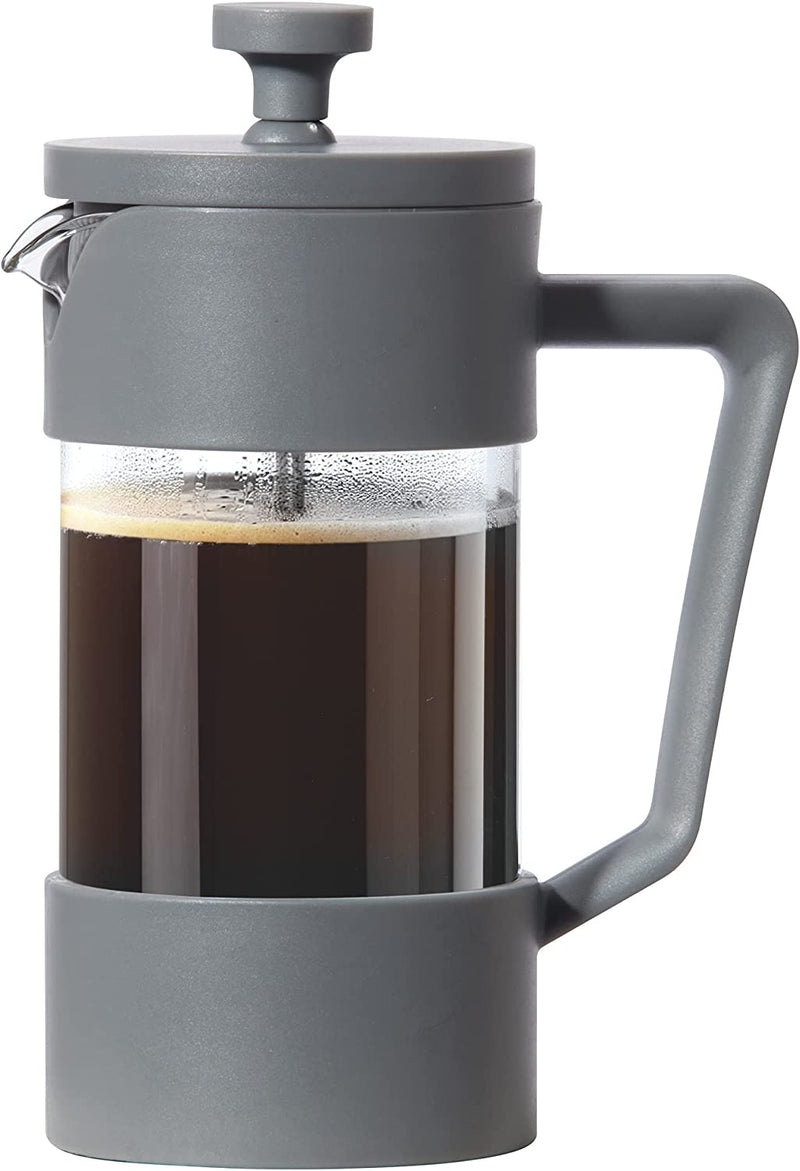 Oggi French Press Coffee Maker (12oz)- Borosilicate Glass, Coffee Press, Single Cup French Press, 3 cup Capacity, Olive