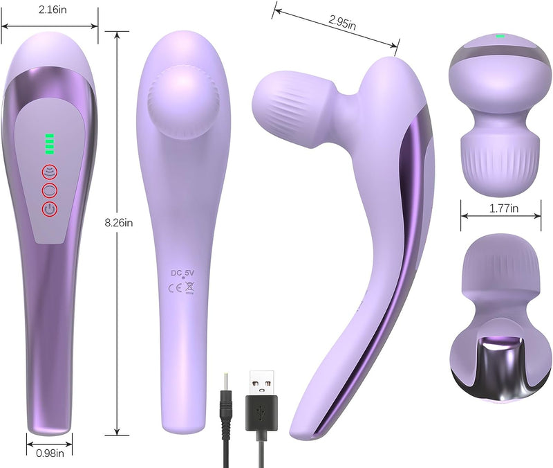 Personal Vibrating Handheld Massager-Cordless Rechargeable Electric Mini Massager, Hand Held Portable Seven Massage Wand for Full Body