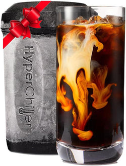 HyperChiller HC2AS Patented Iced Coffee/Beverage Cooler, NEW, IMPROVED,STRONGER AND MORE DURABLE! Ready in One Minute, Reusable for Iced Tea, Wine, Spirits, Alcohol, Juice, 12.5 Oz, Aqua Sky