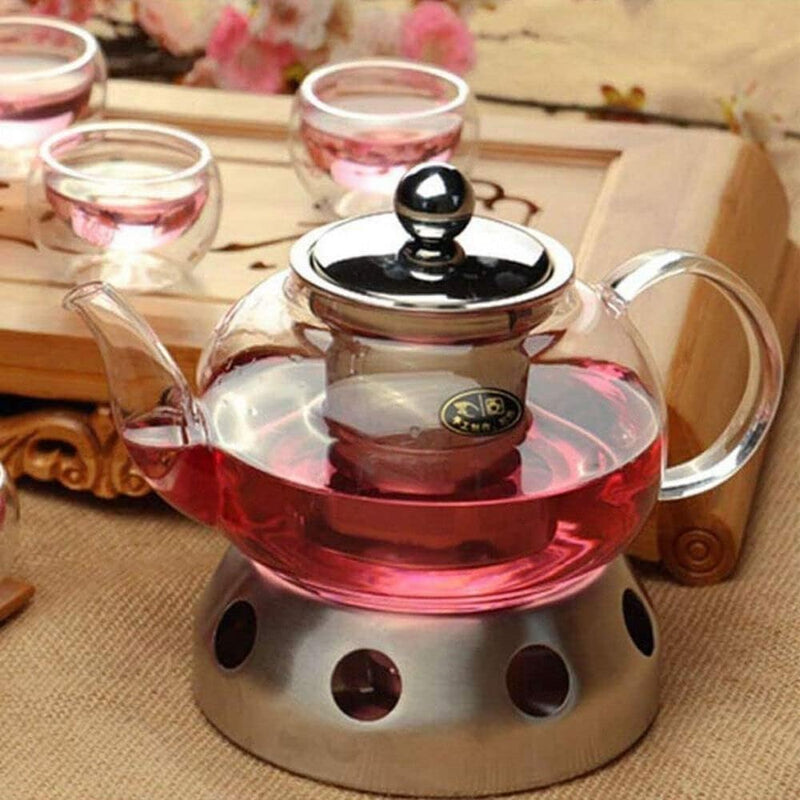 1PC Teapot Warmer, Stainless Steel Teapot Heater Holder Teapot or Coffee Warmer Base