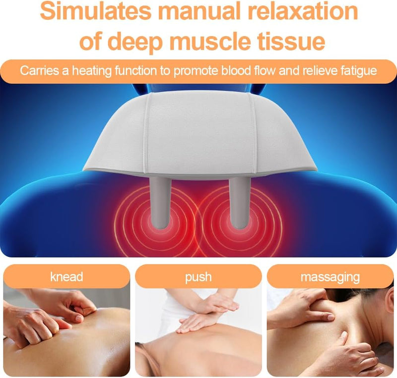 PENTASMART Neck Massager, Neck and Shoulder Massager with Heating for Neck, Shoulder, Back and Leg Pain Relief, Cordless Shiatsu Massager Gifts for Men, Women, Mums and Dads