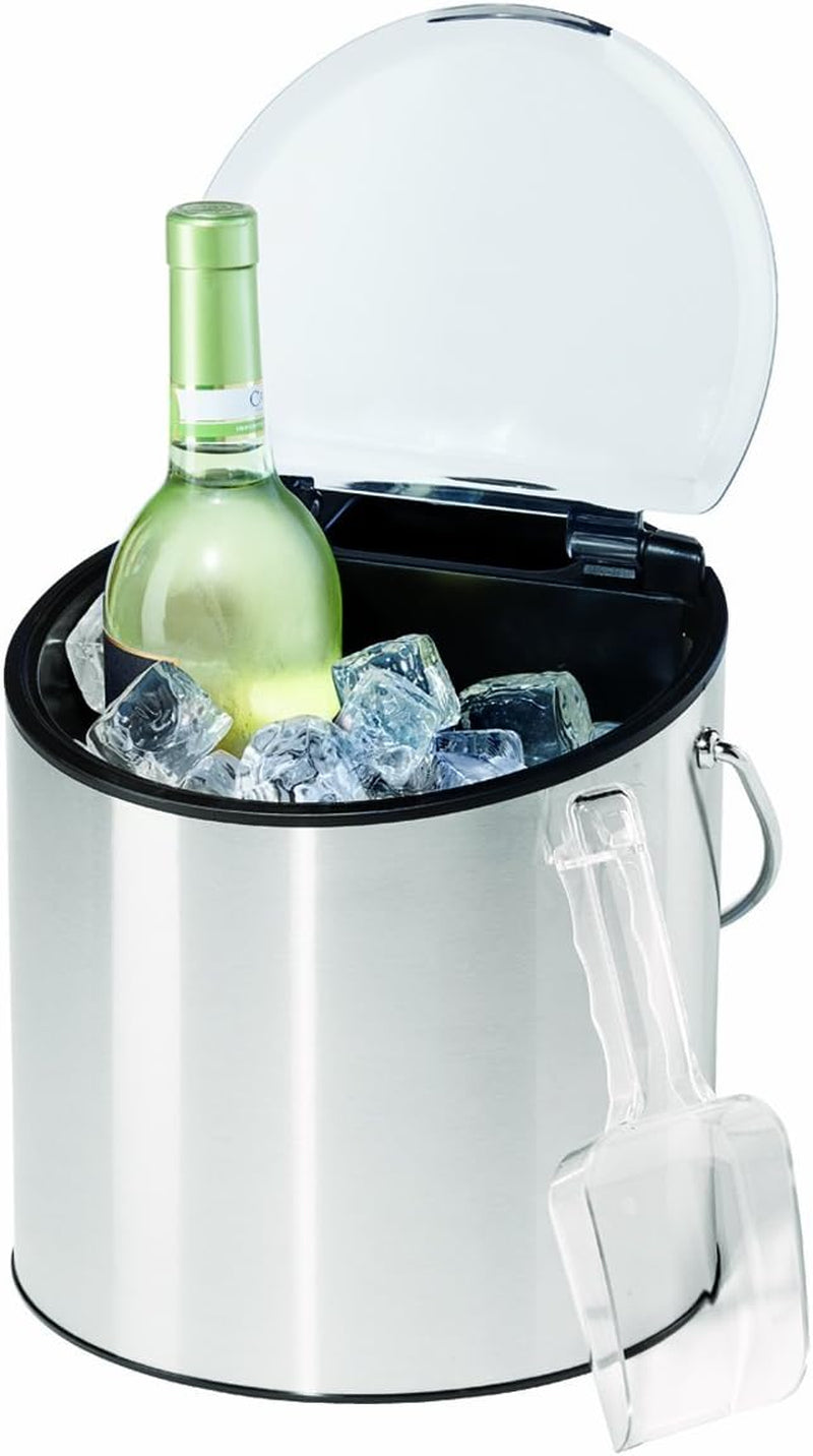 OGGI Wine & Ice Bucket- Ice Bucket with Lid & Ice Scoop, Wine Chiller Bucket, Tabletop Wine Chiller Holds 2 Bottles, Bar Set is Great Addition to Bar Cart or Home Bar Accessories, 4-Quart