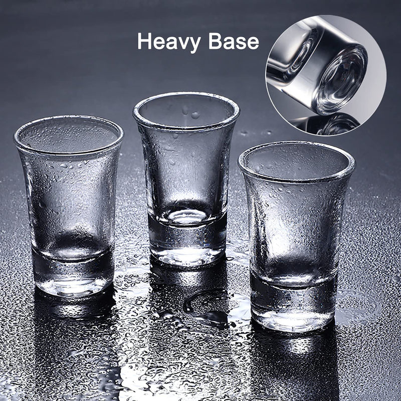 Aoeoe 40 Pack Shot Glass Bulk Set with Heavy Base, 1.5 Ounce Clear Shot Round Shot Glasses Small Glass Shot Cups for Vodka, Whiskey, Tequila, Espresso, Liquor