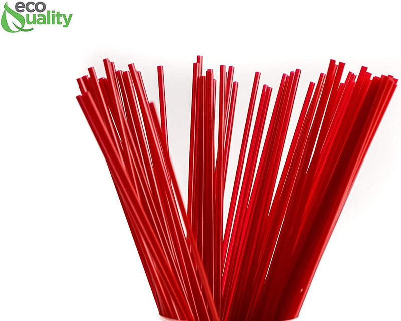 1000 Count Plastic Stirrer 7.5inch, Sip Stirrer, Sip Straw, For Coffee, Cocktail, Latte and Tea - 7.5 Inches, 1000/Box, Red