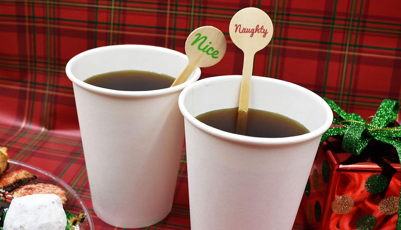 Perfect Stix - Cocktail 6 R- Naughty Nice-50 6" Wooden Cocktail/Drink Stirrers with Naughty or Nice Pack of 50ct