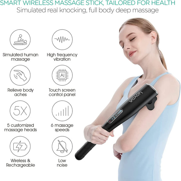 VOYOR Electric Handheld Massager Cordless with Rechargeable Design Deep Tissue Percussion Massage for Back, Neck, Leg, Body Muscle Pain Relief (US)