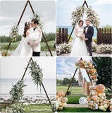 Wooden Wedding Arch for Ceremony 10 FT Triangle Wedding Arch Wooden Arch Wedding Arbor Backdrop Stand for Rustic Wedding Birthday Parties Outdoor Garden Decorations